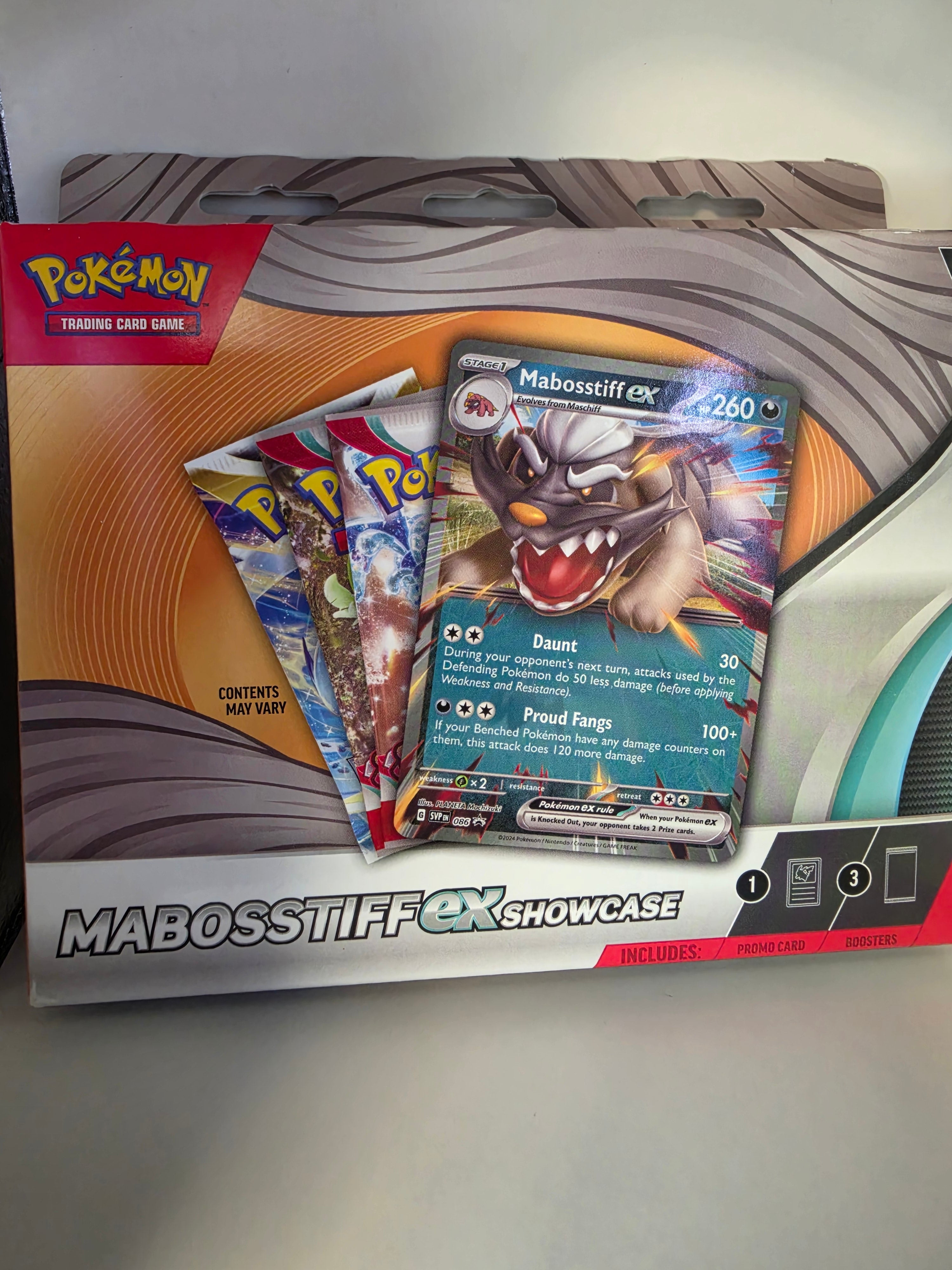 Mabosstiff ex showcase Box - plus 3 pokemon tcg packs